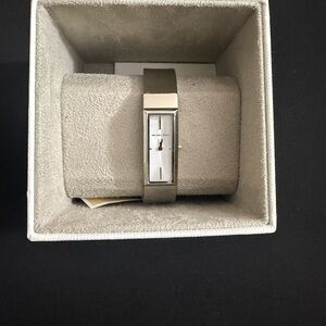 Michael Kors Silver Rectangular Slim Bangle Watch